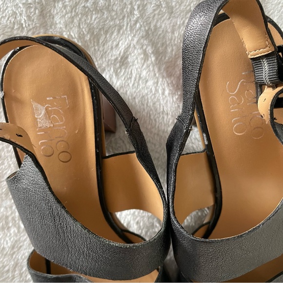 Franco Sarto Chunky Leather Block Heel Sandals 8.5 - Picture 4 of 8